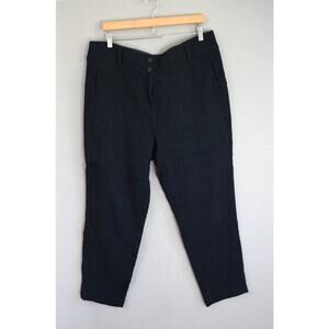 POETRY Pants Denim Look High Rise Designer Pockets Size 14 Linen Wool Blend Tape